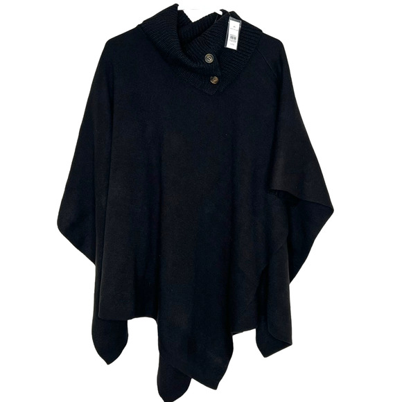 Ann Taylor Sweaters - Ann Taylor Black Acrylic Poncho One Size